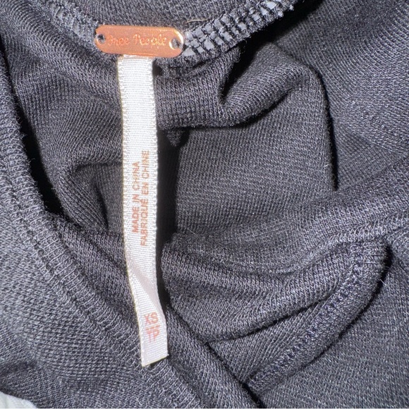 Free People Black Bodycon Midi Dress Racerback Strappy Back XS edgy night out - Picture 7 of 7